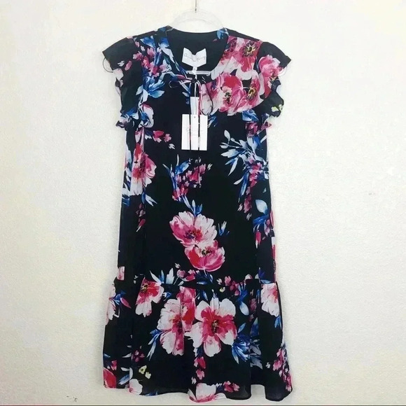 NEW Charles Henry SX Summer Mini Dress Floral - Picture 1 of 6